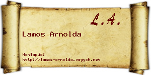 Lamos Arnolda névjegykártya
